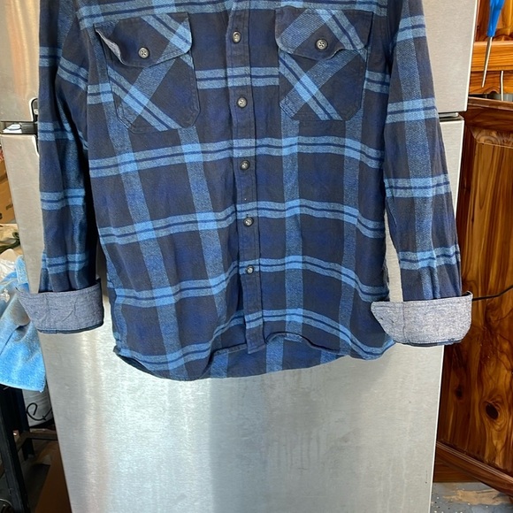Anchorage Expedition Shacket Flip Cuffs Mens Sz M Flannel‎ Shirt Bluestone, - Picture 2 of 16